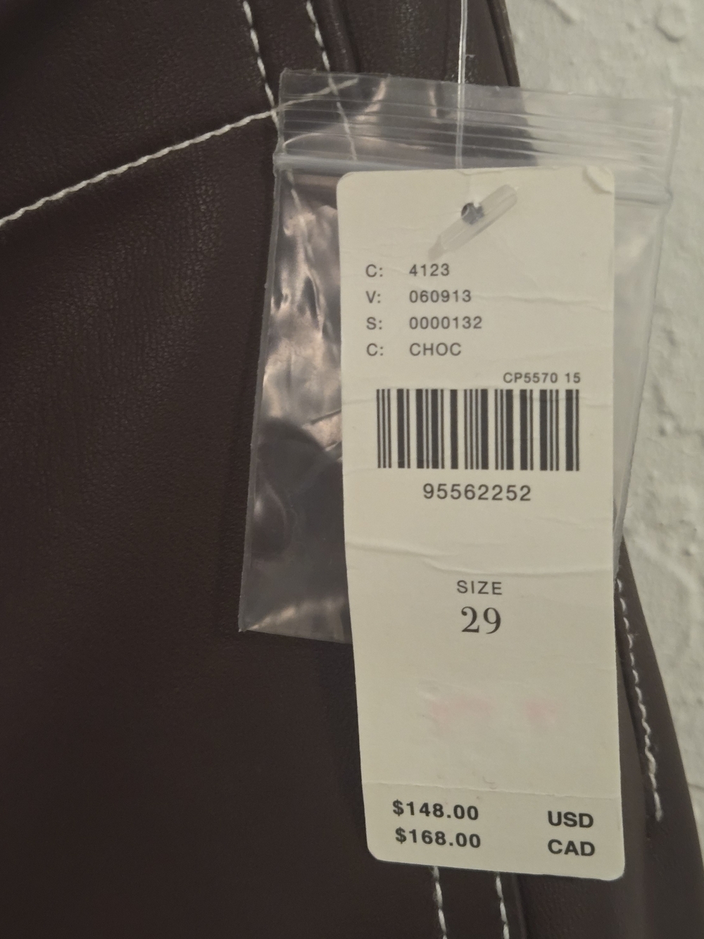 NWT Anthropology Meave Colette High-Rise Wide-Leg Faux Leather Pants - Brown - Picture 5 of 11